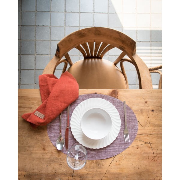 Ružičastoljubičasti podmetač za stol Tiseco Home Studio Oval, 46 x 33 cm-image-1