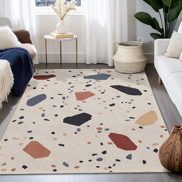 Krem periv tepih 160x230 cm Cracked Terrazzo – Mila Home-image-4