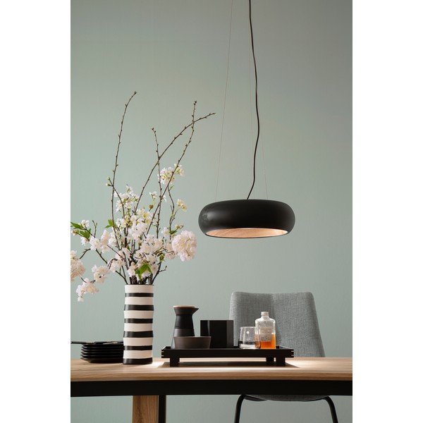 Crna LED viseća svjetiljka s mogućnosti zatamnjivanja s metalnim sjenilom ø 40 cm Wood – Fischer & Honsel-image-2