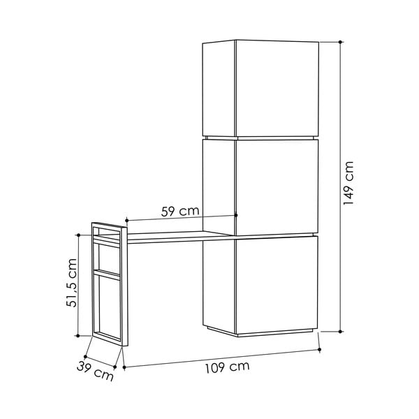 Set od ormarića za obuću od hrastovog drveta i zidne vješalice Mello Oak-image-3
