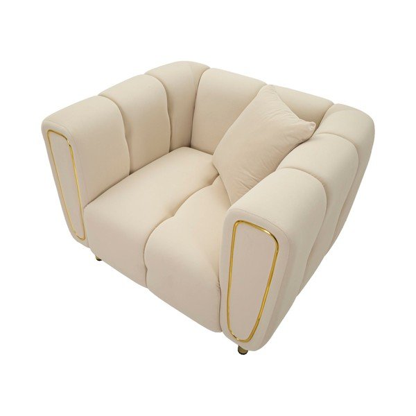 Krem baršunasti fotelja Alma – Mauro Ferretti-image-3