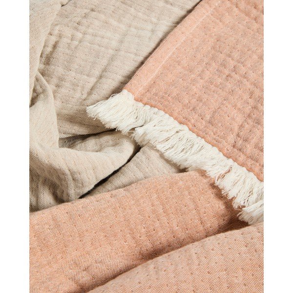 Deka za bebe od muslina u boji lososa 130x170 cm Nafine – Kave Home-image-1