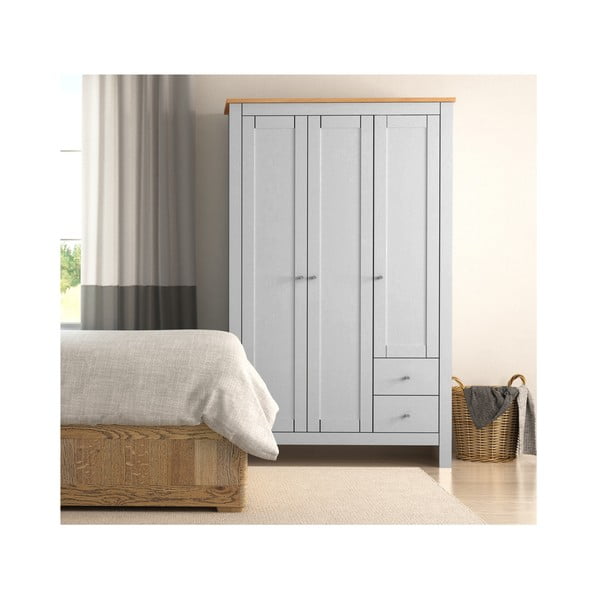 Sivi/u prirodnoj boji ormar u dekoru hrasta 112x180 cm Emerald – Støraa-image-2