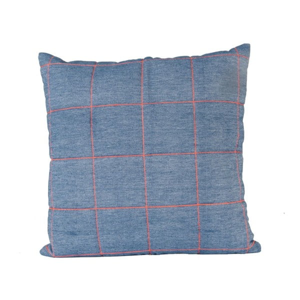 Plavi jastuk PT LIVING Grid, 45 x 45 cm