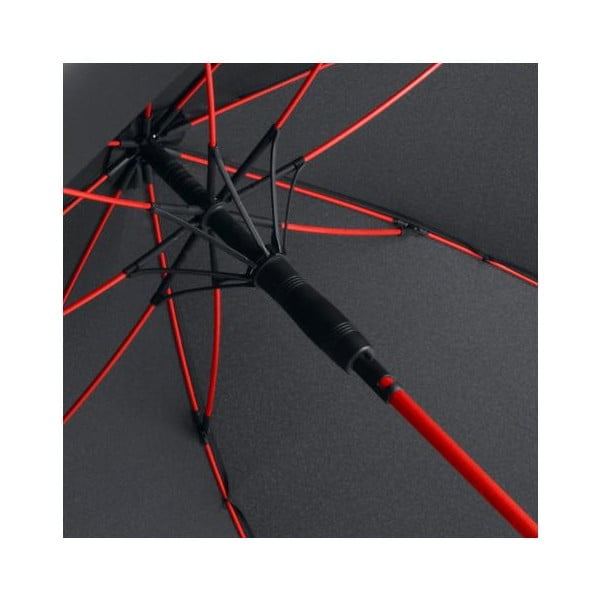 Crni kišobran otporan na vjetar s crvenim detaljima Ambiance Fare Proof, ⌀ 112 cm-image-2
