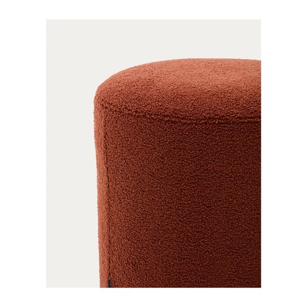 Tabure od bouclé tkanine boje terakote Kaeli – Kave Home-image-2