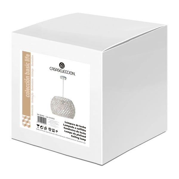 Krem viseća svjetiljka s bambusovim sjenilom ø 35 cm – Casa Selección-image-4