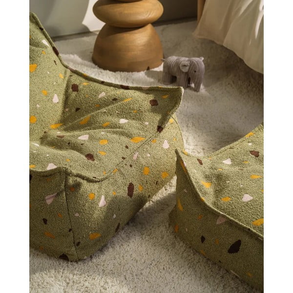 Zelena vreća za bebe od bouclé tkanine/od šenila Terrazzo Square – Wigiwama-image-3