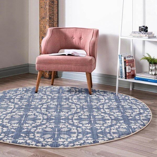 Plavi periv/pogodan za robotski usisavač okrugli tepih ø 100 cm Comfort – Mila Home-image-3