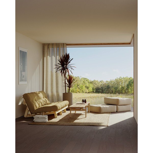 Kauč na rasklapanje Karup Design Lean Raw Yellow-image-1