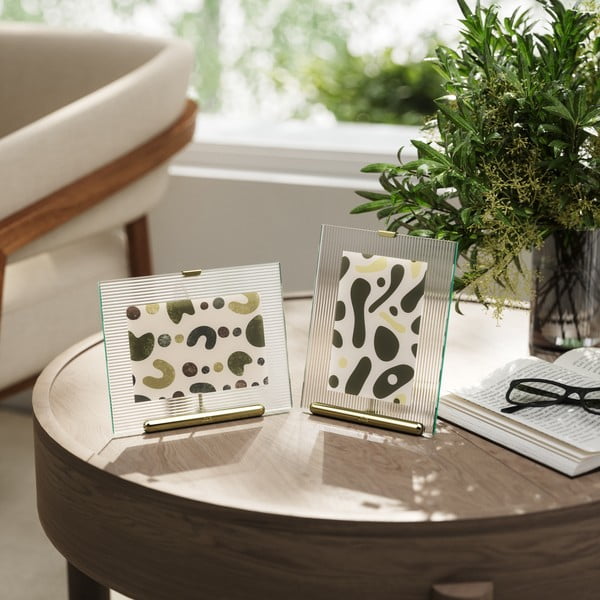 Stakleni stojeći okvir u zlatnoj boji 16x20 cm Flute – Umbra-image-1