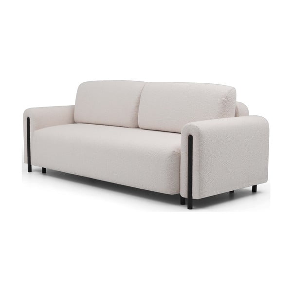 Bež/krem sklopiva/s prostorom za odlaganje sofa od bouclé tkanine 244 cm Arcadova – ELTAP-image-2