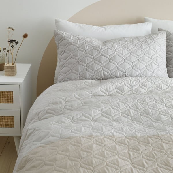 Bež posteljina za krevet za jednu osobu 135x200 cm Ombre Geo - Catherine Lansfield-image-2