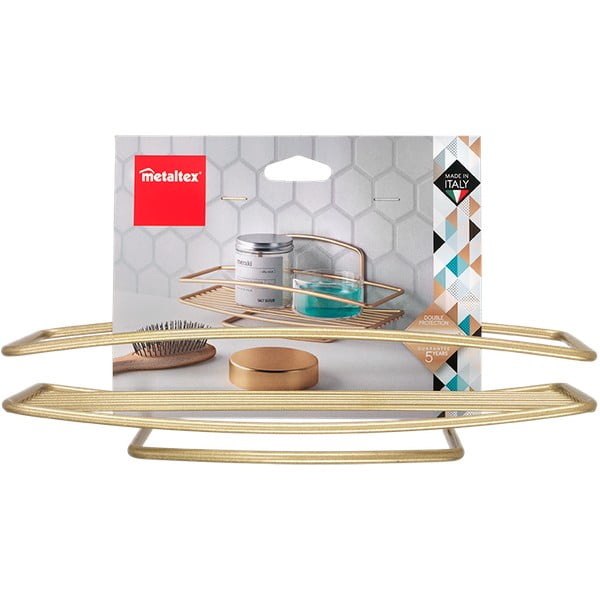 Željezna kupaonska polica u zlatnoj boji Onda – Metaltex-image-2