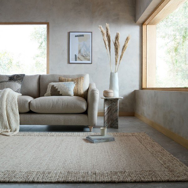 Ručno rađen tepih od mješavine vune u prirodnoj boji 200x290 cm Rue – Flair Rugs-image-1