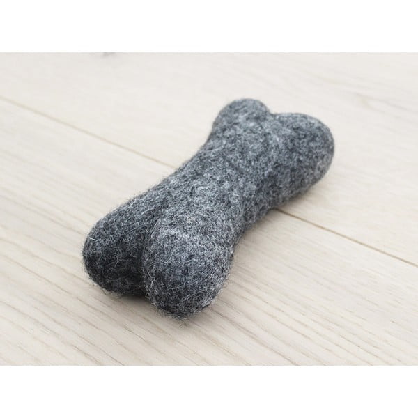 Antracit vunena igračka za životinje u obliku kosti Wooldot Pet Bones, dužina 14 cm