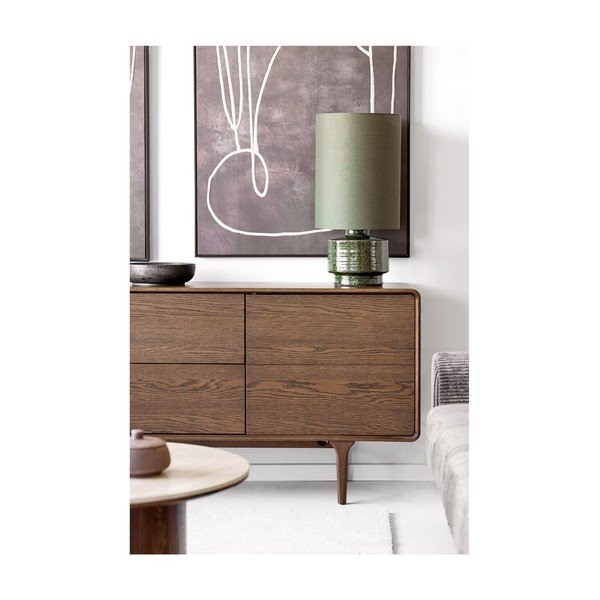 Tamno smeđa komoda u dekoru hrasta 180x75x45 cm Darwin – House Nordic-image-1