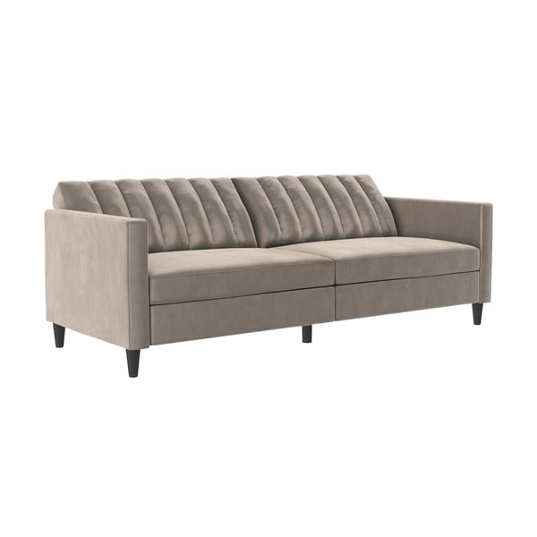 Svijetlo siva baršunasti sofa 207 cm Celine – Støraa-image-1