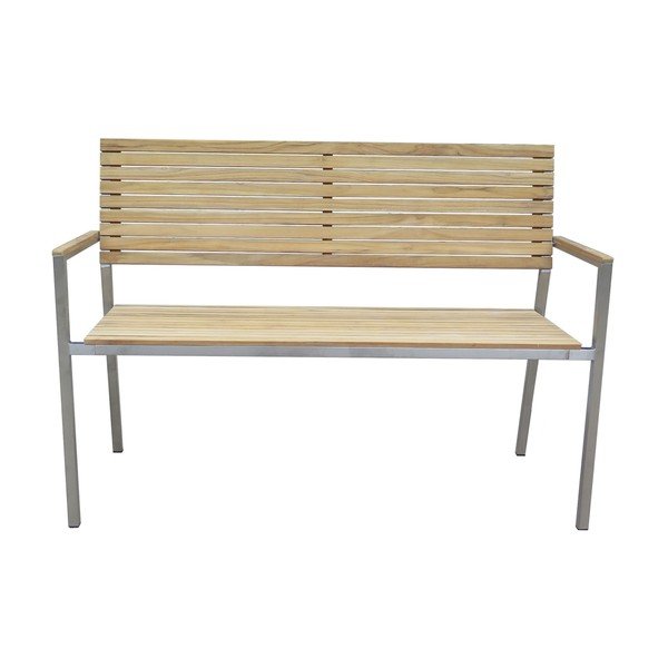 Smeđa metalna vrtna klupa Denver – Garden Pleasure-image-1