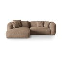 Svjetlo smeđa baršunasti kutna garnitura (s lijevim kutom/s ležaljkom) Martina – Micadoni 