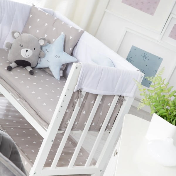 Bijela kolijevka s prostorom za pohranu/s baldihanom 90x45 cm Indibär – Roba-image-4