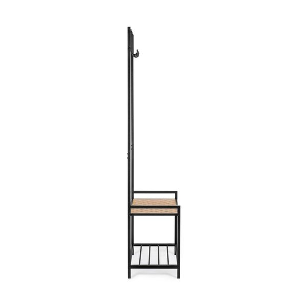 Crna/u prirodnoj boji metalna zidna vješalica s policom 64,5 cm Haldor – Yes Everyday-image-3