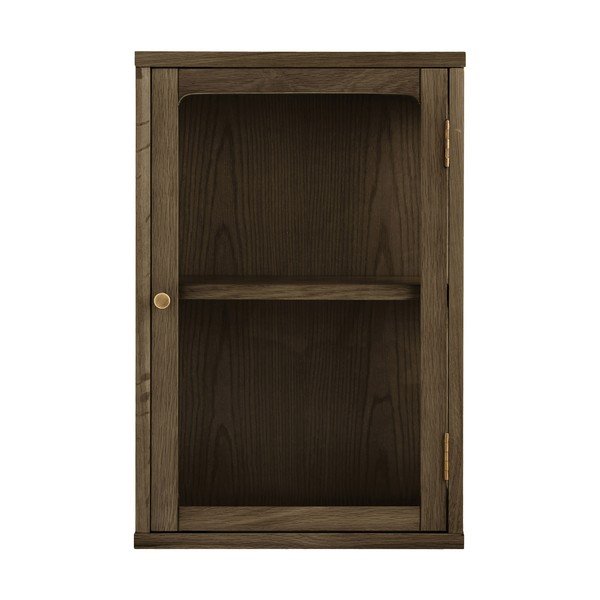 Tamno smeđa viseća vitrina u dekoru hrasta 40x60x20 cm Zamora – House Nordic-image-2