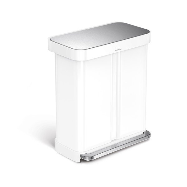 Bijela željezna kanta za smeće 34+24 l za odvojeni otpad/s pedalom Dual – simplehuman