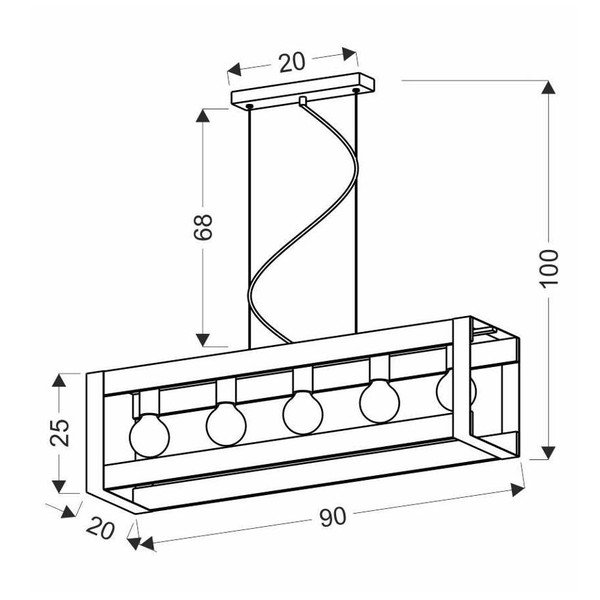 Crna visilica 20x90 cm Varna - Candellux Lighting-image-2