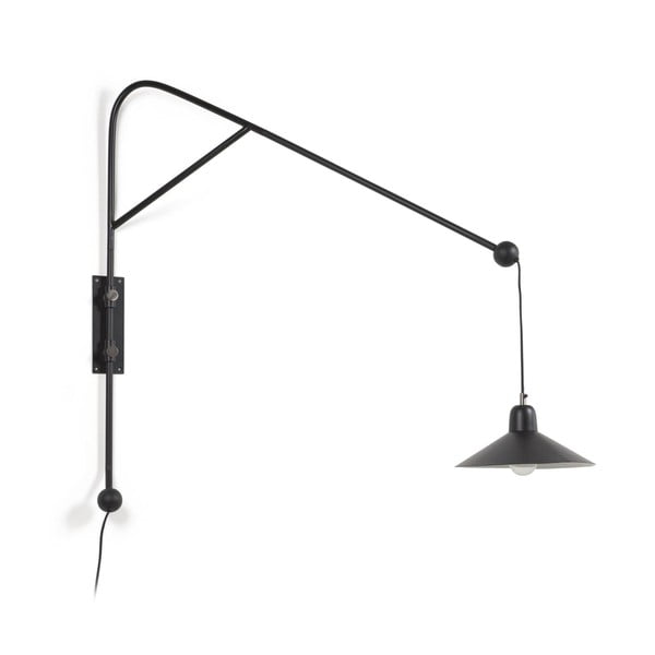 Crna zidna lampa ø 30 cm Eleazar – Kave Home