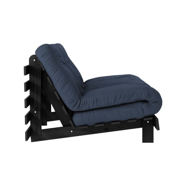 Tamno plava sklopiva sofa 140 cm Roots Black Night – Karup Design-image-4