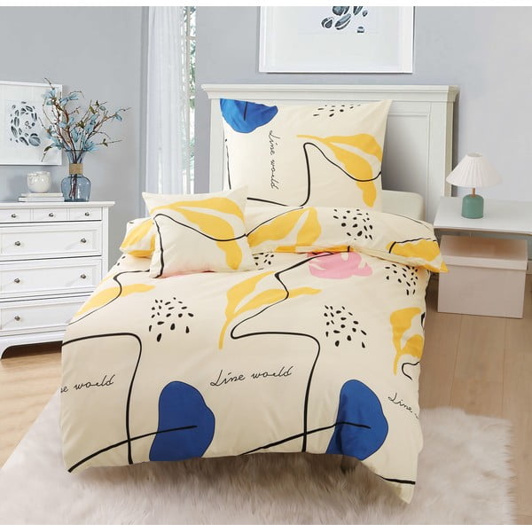 Žuta  3-dijelna posteljina za krevet za jednu osobu od mikrosatena 140x200 cm Sophia – My House