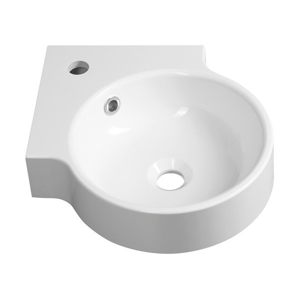 Bijeli okrugao umivaonik od mineralnog kompozita 38x38 cm Kaori – Sapho