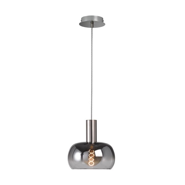 Crna/u srebrnoj boji viseća svjetiljka sa staklenim sjenilom Brad – Fischer & Honsel