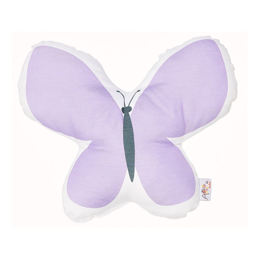 Ljubičasti pamučni dječji jastuk Mike & Co. NEW YORK Pillow Toy Butterfly, 26 x 30 cm