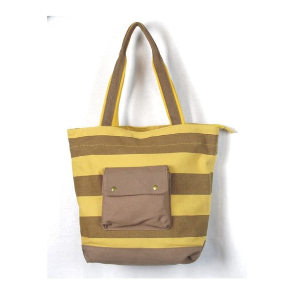 Žuto-smeđa torba od tkanine sa Sorela Bee džepom