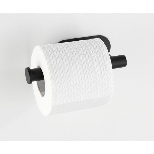 Mat crni samoljepljiv držač toaletnog papira od nehrđajućeg čelika Orea – Wenko-image-1
