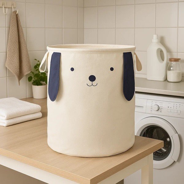 Bijela tekstilna dječja kutija za pohranu ø 39x48 cm Mimo Dog Face – Premier Housewares-image-1