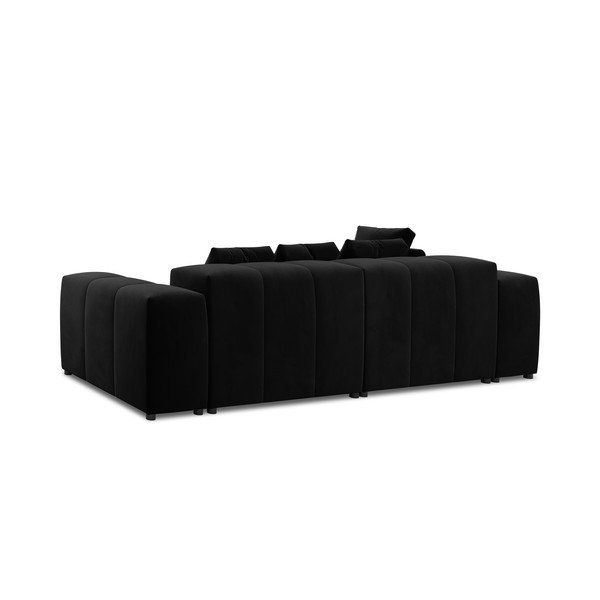 Crna baršunasta kutna garnitura (varijabilna) Rome Velvet - Cosmopolitan Design-image-4