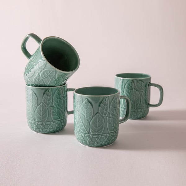 Tirkizne porculanske šalice u setu 4 kom 400 ml Heath Jade – Ladelle-image-3