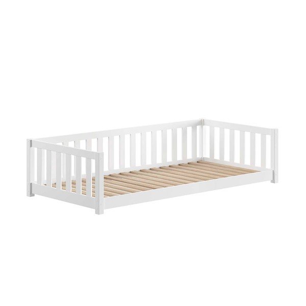 Bijeli dječji krevet od masivnog bora s dodatnim ležajem s prostorom za odlaganje s podnicom 140x200 cm Dallas – Vipack-image-4