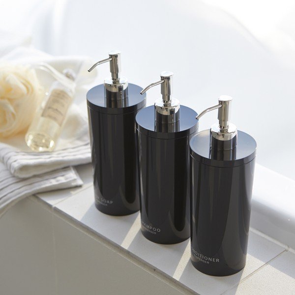 Crni plastičan dozator sapuna 500 ml Round – YAMAZAKI-image-4