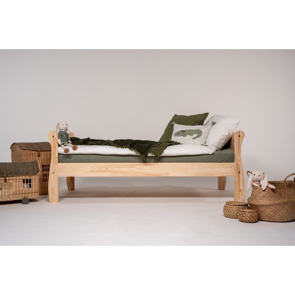Dječji krevet od masivnog bora s podnicom 80x160 cm u prirodnoj boji Roma – Adeko-image-2