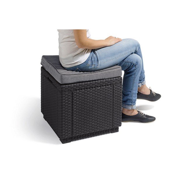 Tamno sivi vrtni tabure Cube – Keter-image-2