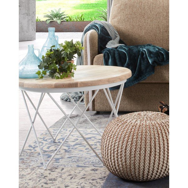 Smeđe-bijeli tabure Kave Home Shore-image-2