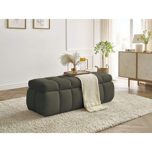 Zelena klupa od bouclé tkanine Mont Blanc – Bobochic Paris-image-1