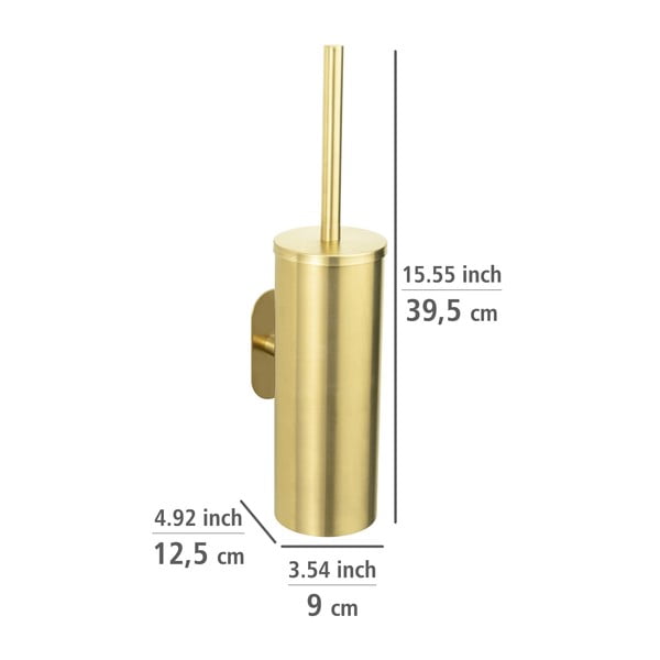 Samodržeća WC četka od nehrđajućeg čelika u zlatnoj boji Orea Gold - Wenko-image-2
