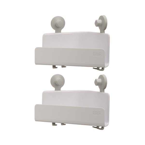 Bijele kutne samonosive plastične kupaonske police u kompletu od 2 kom EasyStore - Joseph Joseph-image-2