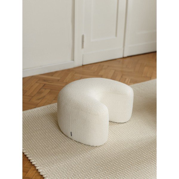 Bež tabure od bouclé tkanine Ü – noo.ma-image-3