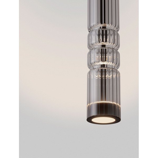 Siva staklena LED viseća svjetiljka ø 8 cm Bento – Nova Luce-image-3